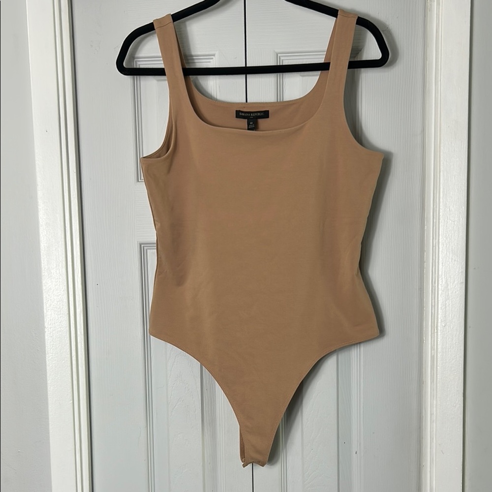 Banana Republic Neutral Square Neck Thong Bodysuit